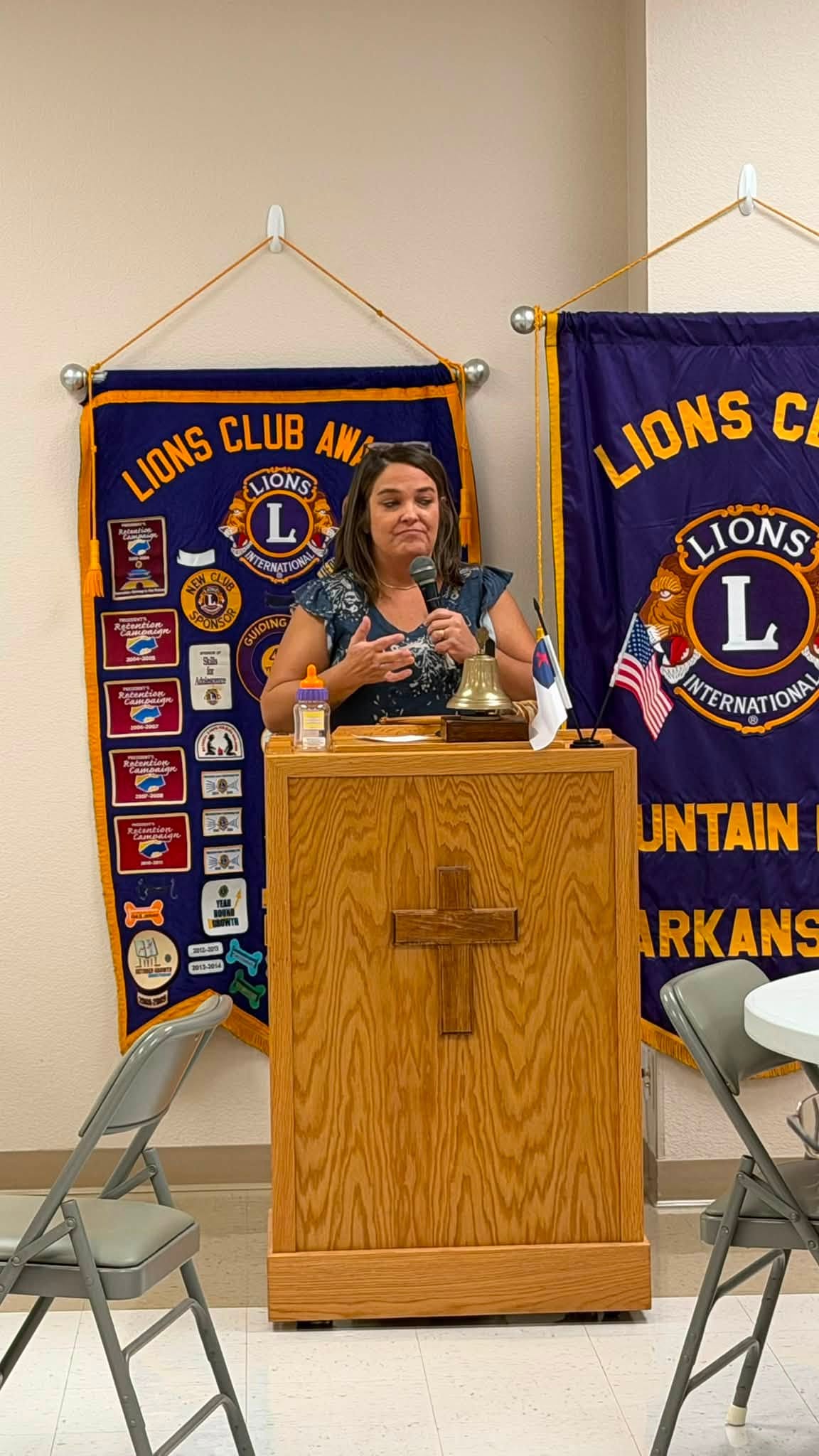 A community guest speaking to Mountain Home Lions Club members in July 2026